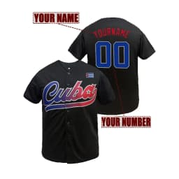 Customized Name And Number Men's Embroidery Baseball Jersey CUBA V-Neck Personalized Short Sleeve DIY High Quality Shirts