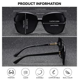 BARCUR Fashion Women Sunglasses Gradient Colors PC Elliptical Large Frame UVA/B Polarized Sunglasses White Gift Box Package