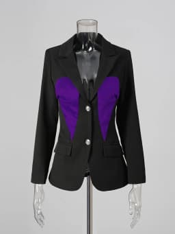 TWOTWINSTYLE Hit Color Slimming Fashion Blazers for Women Lapel Long Sleeves Patchwork Single Breasted Blazer Female Clothes New