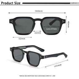 CATERSIDE Fashion Trend Square Men Sunglasses Women Core Insert Temple Luxury Brand Sun Glasses Travel Beach Party Festiva Gifts