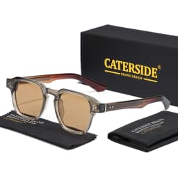 CATERSIDE Fashion Trend Square Men Sunglasses Women Core Insert Temple Luxury Brand Sun Glasses Travel Beach Party Festiva Gifts
