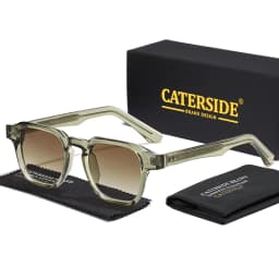 CATERSIDE Fashion Trend Square Men Sunglasses Women Core Insert Temple Luxury Brand Sun Glasses Travel Beach Party Festiva Gifts