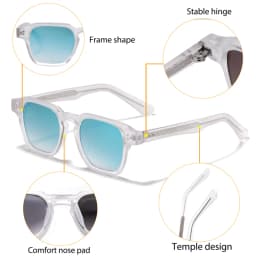 CATERSIDE Fashion Trend Square Men Sunglasses Women Core Insert Temple Luxury Brand Sun Glasses Travel Beach Party Festiva Gifts