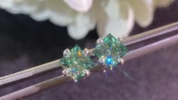 Bocarman Princess Cut Green Moissanite Stud Earrings S925 Silver Claw Set 1.2CT 3CT Fine Jewelry for Women