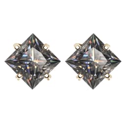 Bocarman Princess Cut Green Moissanite Stud Earrings S925 Silver Claw Set 1.2CT 3CT Fine Jewelry for Women