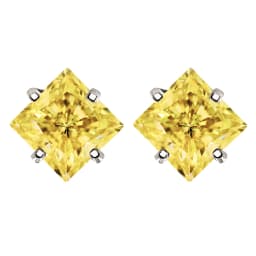 Bocarman Princess Cut Green Moissanite Stud Earrings S925 Silver Claw Set 1.2CT 3CT Fine Jewelry for Women