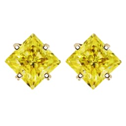 Bocarman Princess Cut Green Moissanite Stud Earrings S925 Silver Claw Set 1.2CT 3CT Fine Jewelry for Women