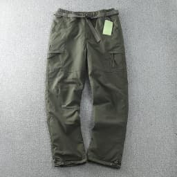 Waterproof Windproof Fleece-Lined Outdoor Pants Men's Straight-Leg Casual Trousers With Multiple Pockets For Winter