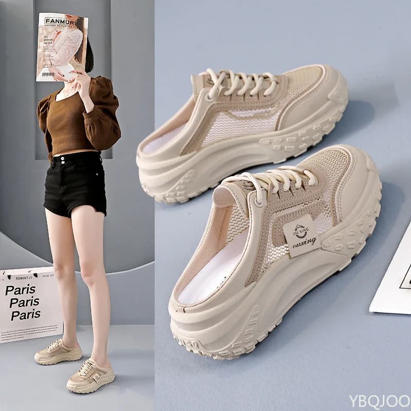 Casual half drag women's shoes summer outdoor sports shoes new breathable mesh simple comfortable versatile cool slippers