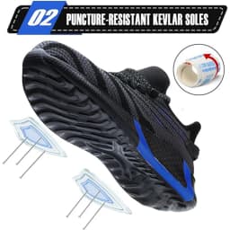 Steel Toe Work Shoes for Men Lightweight Safety Sneakers Comfortable Breathable Anti-Puncture Construction Working Shoes Boots
