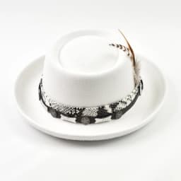Classic Imitation Wool Soft Felt Pork Pie Hat Mens Rolled Brim Felt Fedora Hat with Feather