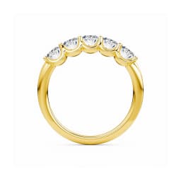 Oval 14K Yellow Gold Engagement Ring GRA Certified Moissanite Row Band 5 Stone 1.5ctw 100% Authentic for Women Wedding Jewelry