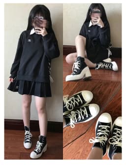 Classic Women Platform Sneakers Canvas Shoes Personalized Luxry Heels Skateboard Lace Up Casual Shoes Fashion Outdoor Sneakers