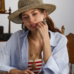 Vintage Jewelry Set Oval Natural Stone Nautical Map Designers Pendants And Necklaces Earrings Antique Gold Color Women Ring 2025