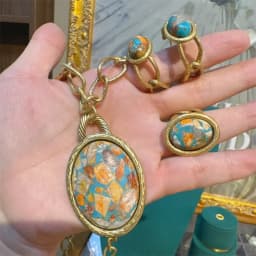 Vintage Jewelry Set Oval Natural Stone Nautical Map Designers Pendants And Necklaces Earrings Antique Gold Color Women Ring 2025