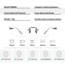 Designer Pure Titanium Fashion Square Frames Frameless Optical Blue Light Prescription Glasses Myopia Hyperopia For Men Women