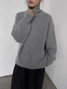 Turtleneck Women Wool Sweater Long Sleeve Casual Loose Cashmere Pullover Knitted Fashion Basic Top Oversized Warm Quality Jumper