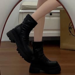 Autumn Winter Slim Women Knee High Boots Female Platform Thick Bottom Long Booties Zapatos De Mujer