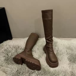Autumn Winter Slim Women Knee High Boots Female Platform Thick Bottom Long Booties Zapatos De Mujer