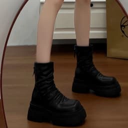 Autumn Winter Slim Women Knee High Boots Female Platform Thick Bottom Long Booties Zapatos De Mujer