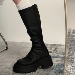 Autumn Winter Slim Women Knee High Boots Female Platform Thick Bottom Long Booties Zapatos De Mujer