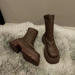 Autumn Winter Slim Women Knee High Boots Female Platform Thick Bottom Long Booties Zapatos De Mujer