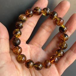 10mm 12mm Big Piebald Amber Bracelet Wholesale New Round Defect Stone Diy Trendy Women Baltic Genuine Ambre Natural Jewelry Gift