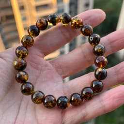 10mm 12mm Big Piebald Amber Bracelet Wholesale New Round Defect Stone Diy Trendy Women Baltic Genuine Ambre Natural Jewelry Gift