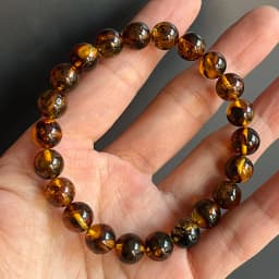 10mm 12mm Big Piebald Amber Bracelet Wholesale New Round Defect Stone Diy Trendy Women Baltic Genuine Ambre Natural Jewelry Gift