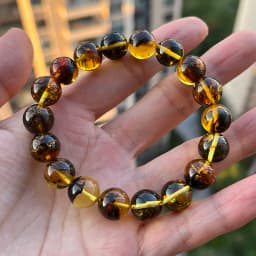 10mm 12mm Big Piebald Amber Bracelet Wholesale New Round Defect Stone Diy Trendy Women Baltic Genuine Ambre Natural Jewelry Gift
