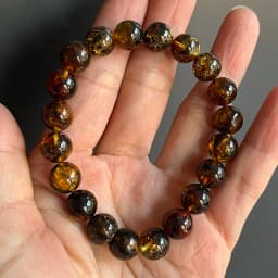 10mm 12mm Big Piebald Amber Bracelet Wholesale New Round Defect Stone Diy Trendy Women Baltic Genuine Ambre Natural Jewelry Gift