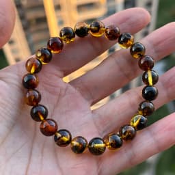 10mm 12mm Big Piebald Amber Bracelet Wholesale New Round Defect Stone Diy Trendy Women Baltic Genuine Ambre Natural Jewelry Gift
