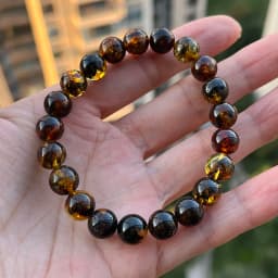 10mm 12mm Big Piebald Amber Bracelet Wholesale New Round Defect Stone Diy Trendy Women Baltic Genuine Ambre Natural Jewelry Gift