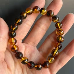 10mm 12mm Big Piebald Amber Bracelet Wholesale New Round Defect Stone Diy Trendy Women Baltic Genuine Ambre Natural Jewelry Gift