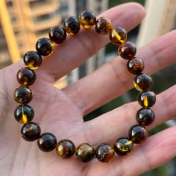 10mm 12mm Big Piebald Amber Bracelet Wholesale New Round Defect Stone Diy Trendy Women Baltic Genuine Ambre Natural Jewelry Gift
