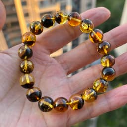 10mm 12mm Big Piebald Amber Bracelet Wholesale New Round Defect Stone Diy Trendy Women Baltic Genuine Ambre Natural Jewelry Gift