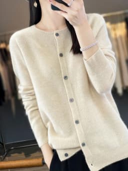 Long Sleeve 100% Merino Wool Sweaters Spring Autumn Women O-Neck Knitwear Tops Clothing Fashion Basic Tops