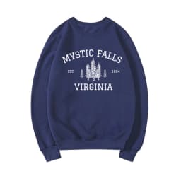Mystic Falls Virginia Sweatshirt Vampire Fan Sweater Salvatore Brothers Hoodie Unisex Long Sleeve Sweatshirts Casual Pullovers