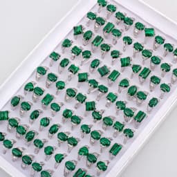 50 Pieces/Lot Imitative Natural Opal Stone Rings Fashion Jewelry Women's Gifts 2023 New