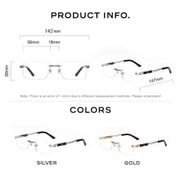 CAPONI Hot Rimless Men's Glasses Frame Luxury Business Pure Titanium Acetate Eyeglasses UV400 Brand Design New Spectacles J23026