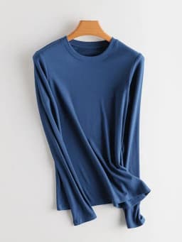 SuyaDream Women Bottoming T Shirt Real Silk Blend Long Sleeves Solid Basic Shirt 2024 Autumn Winter Turtleneck Top