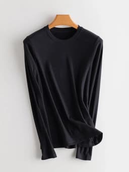 SuyaDream Women Bottoming T Shirt Real Silk Blend Long Sleeves Solid Basic Shirt 2024 Autumn Winter Turtleneck Top