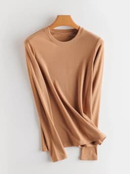 SuyaDream Women Bottoming T Shirt Real Silk Blend Long Sleeves Solid Basic Shirt 2024 Autumn Winter Turtleneck Top