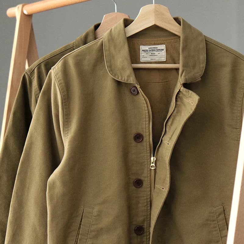 0602# Spring and Autumn New American Retro Thickened Casual Deck Jacket Men's Fashion 100% Cotton Washed Old Loose Cargo Coat