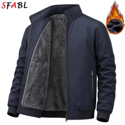 Warm Fleece Autumn Winter Jackets for Men Business Office Dress Coat Casual Men's Winter Jacket Solid Color Luxury Outerwear Man