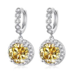 Super Sparkling 3CT Muiltcolor Moissanite Drop Hoop Earrings 100% S925 Silver Earring For Women Fine Jewelry Dating Party Gift