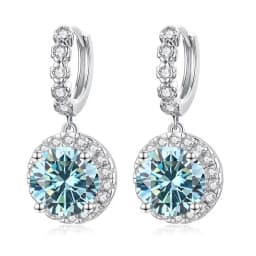 Super Sparkling 3CT Muiltcolor Moissanite Drop Hoop Earrings 100% S925 Silver Earring For Women Fine Jewelry Dating Party Gift
