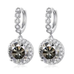 Super Sparkling 3CT Muiltcolor Moissanite Drop Hoop Earrings 100% S925 Silver Earring For Women Fine Jewelry Dating Party Gift