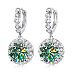 Super Sparkling 3CT Muiltcolor Moissanite Drop Hoop Earrings 100% S925 Silver Earring For Women Fine Jewelry Dating Party Gift