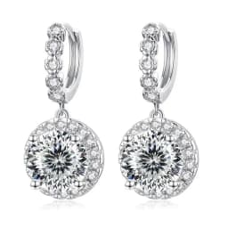 Super Sparkling 3CT Muiltcolor Moissanite Drop Hoop Earrings 100% S925 Silver Earring For Women Fine Jewelry Dating Party Gift